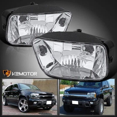 Fits 2002-2009 Chevy Trailblazer Front Bumper Clear Fog Driving Light Left+Right - Изображение 1 из 4