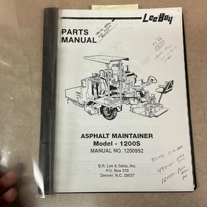 LeeBoy 1200S ASPHALT MAINTAINER GRINDER PAVER PARTS MANUAL BOOK CATALOG LIST - Picture 1 of 5