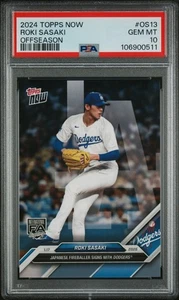 ROKI SASAKI 2025 Topps Now Offseason Fireballer RC SP #OS-13 LAD PSA 10 💎 💎  - Bild 1 von 2