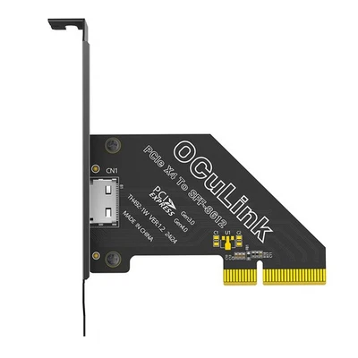 PCI-E 4X 4.0 to Oculink SFF-8611/8612 Adapter with Long Profile Bracket - Image 1 of 4