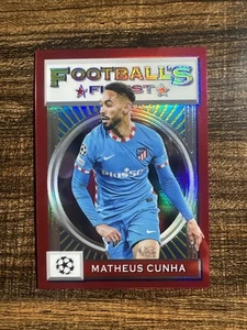 2021-22 Topps Football’s Finest Flashbacks UEFA Matheus Cunha Red Refractor 5/5 - Picture 1 of 10
