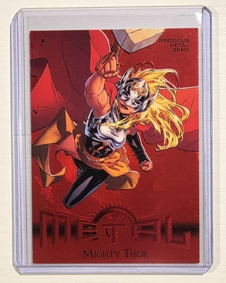 2023 Marvel Metal Avengers Mighty Thor Red PMG 62  /100 - Image 1 of 2