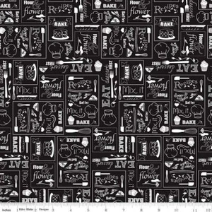 Handmade Placemat Or Table Runner Flour & Flower Chalkboard Black - Picture 1 of 5