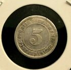 5 cents S/settlement 1898 silver coin # 119