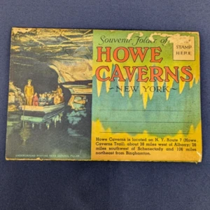 Folleto postal de recuerdo de colección Howe Caverns New York con ilustración escénica - Imagen 1 de 5