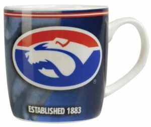 98893 WESTERN BULLDOGS AFL LOGO CERAMIC COFFEE MUG IN CLEAR BOX 14OZ - Picture 1 of 1
