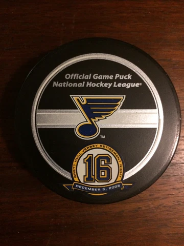 Brett Hull 16 Jersey Retirement Night St. Louis Blues NHL Inglasco Game Puck Cover
