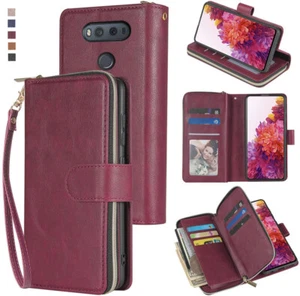 For LG V20 Wallet Case 9 Card Zipper Slots Kickstand Flip Leather Phone Case - Picture 1 of 42