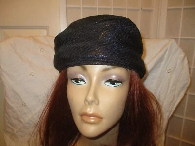 Genevieve Original vintage navy turban style hat - Imagem 1 de 4