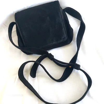 Bolso Bandolera Donna Karan Pequeño Cuero - Negro Piel de becerro Solapa Correa Ancha Foto 1 de 4