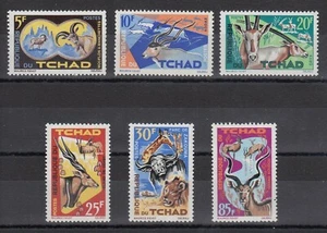 TIMBRE STAMP 6 TCHAD Y&T#104-09 ANTILOPE GAZELLE NEUF**/MNH-MINT 1965 ~C96 - Picture 1 of 1