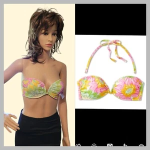 34C V-Wire Bandeau Halter Bikini Top Shade & Shore swimsuit T15 - Picture 1 of 9