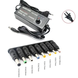 Adjustable Power Supply 3V-24V 3A - 8-Plug Connect Adapter Cord 72w - Picture 1 of 6