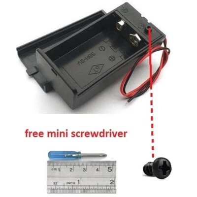 9V PP3 Battery case box Holder Connector Enclosed Switch wires project uk