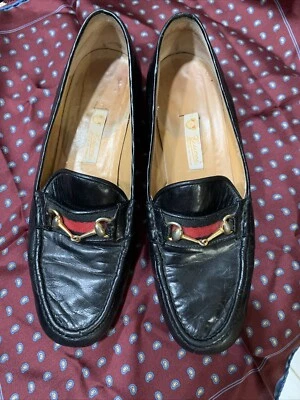 GUCCI Mocasines Negros con Mordida de Caballo de Metal y Correas De Colección 36.5 B Foto 1 de 4