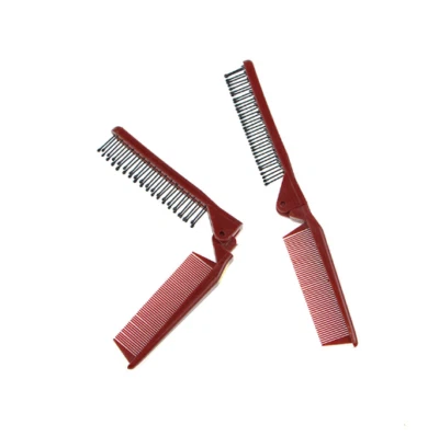 4x Folding Hair Compact Travel Brush Comb Pocket Size Car Purse Bag Men Women Foto 1 de 2