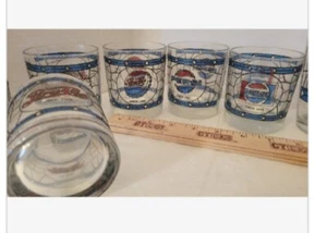 Vintage 2er Set PEPSI COLA Trinkgläser gebeizt 70er Barglas 3 3/4 Zoll - Bild 1 von 3