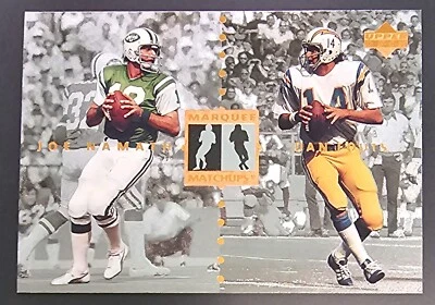 1997 Upper Deck Legends #MM1 Foil Joe Namath Dan Fouts Marquee Matchups - Image 1 of 2