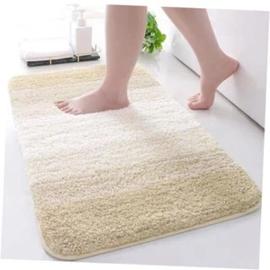 Microfiber Bathroom Rugs, Shaggy Soft and Absorbent, Non 24" x 16" Light Beige - Picture 1 of 7