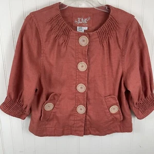 Blusa Blazer LAL Live a Little Mujer Rust Corta Con Botones Talla M - Imagen 1 de 9