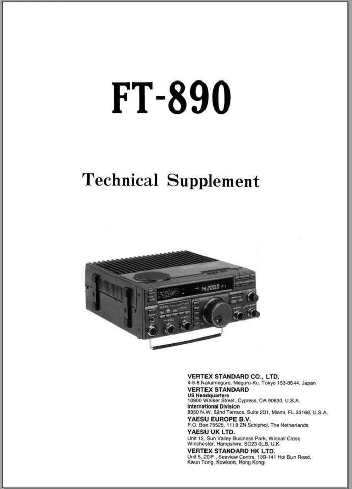 Yaesu FT-890 Service Manual - Image 1 of 1