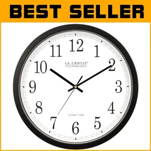 Stylish 14-Inch Analog Wall Clock with Daylight Saving Time Feature - Picture 1 of 8