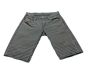 Levi's 504 Mens 30" Regular Fit Black White Checkered Plaid Denim Shorts - Picture 1 of 6