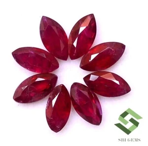 6x3 mm Natural Ruby Marquise Cut Lot 09 Pcs 2.72 CTS Calibrated Loose Gemstones - Picture 1 of 5