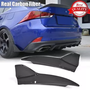 Real Carbon Rear Bumper Lip Splitter Flaps For Lexus IS300 IS350 Sedan 2017-2018 - Picture 1 of 11