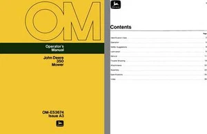 John Deere - John Deere 350 Mower Operators Manual OM-E53674 Issue A3 - Picture 1 of 1