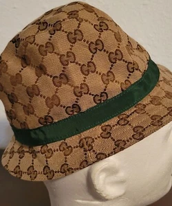 GUCCI bucket Hat Fedora Hat children kids GG pattern hat monogram M 54 - Picture 1 of 9