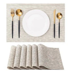 Placemats Set of 6 Washable Indoor/Outdoor Vinyl Place Mats for Dining Table ... - Picture 1 of 6
