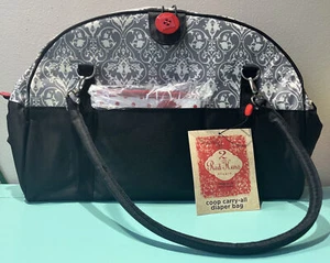 2 Red Hens Studio - Coop Carry-All Diaper Bag - Gray/White Chevron - NWT - Picture 1 of 21