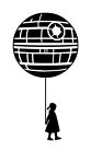Star Wars Girl With Death Star Balloon Decal #1 Choose Style, Color