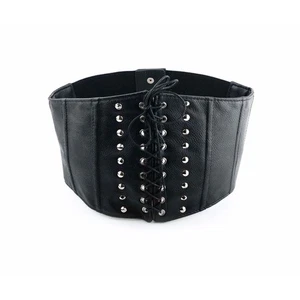 Mujer Negro Piel Sintética Corsé Cinturón – Moda Ajustado Diseño Tachuelas 73cm - Imagen 1 de 11