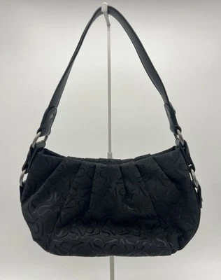 Simply Vera Wang Black Monogram Shoulder Canvas Bag With Magnetic Closure - Image 1 of 4