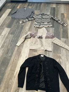 4 Stück Merino & Lammwolle Pullover Bastler Schneider Up-Cycle DIY Mängel - Bild 1 von 9