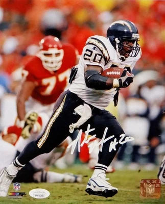 Natrone Means Autographed Chargers 8x10 Running PF Photo- JSA W Auth *White - Image 1 of 4