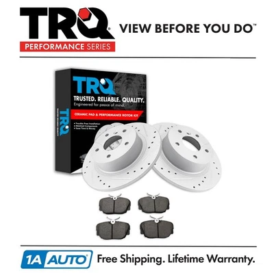 Kit de pastillas de freno trasero y rotor TRQ para 99-04 Land Rover Discovery 95-02 Range Rover Foto 1 de 4