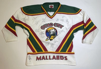 Camiseta de hóquei masculina/juvenil K1 Sportswear autografada QC Quad City Mallards média - Imagem 1 de 4
