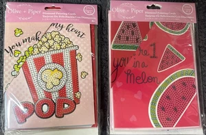 Two Sets of: OLIVE + PIPER 3 Pack Diamond Painting Cards - NEW - Picture 1 of 2