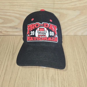 Casquette de baseball Orange Beach Pro Day Nationals S-M neuve sans étiquette équipement de préparation noir - Photo 1/6