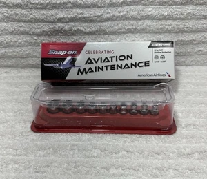 American Airlines Snap-ON 10pc Socket Set 1/4” Drive SAE 12pt Shallow 110TMDYAMR - Picture 1 of 6