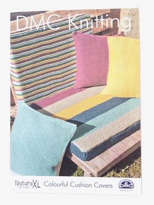 DMC Knitting Pattern  Cushion Covers Super Chunky Home Decor Original - Image 1 of 2