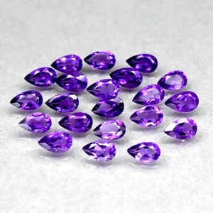 π 2.92ct 21pcs Lot VS-VVS Pear Natural Purple Amethyst - Unheated Uruguay Gems - Picture 1 of 4