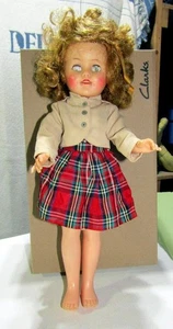 SHIRLEY TEMPLE Vintage 50er Jahre? Ideal 15 Zoll Puppe ST-15-N kariertes Kleid & Jacke - Bild 1 von 5