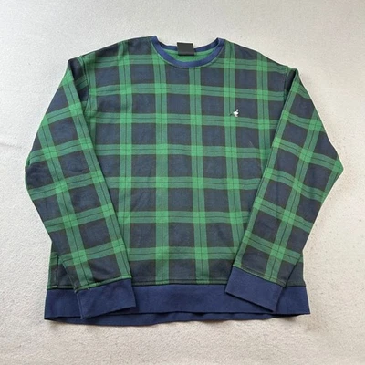 Moletom masculino Staple Pigeon XL verde azul xadrez gola redonda manga longa pulôver - Imagem 1 de 4