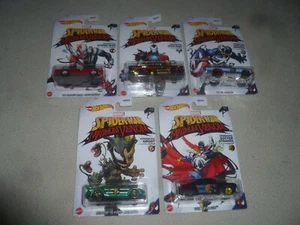 HOTWHEELS SPIDERMAN MAXIMUM VENOM CAR SET OF 5 MARVEL EL CAMINO DODGE CHALLENGER - Picture 1 of 8