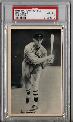 1936 National Chicle Fine Pens Joe Vosmik PSA 4 P1273 - Image 1 of 2