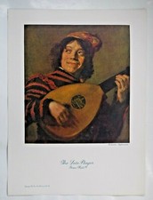 Frans Hals (?) print The Lute Player 10" x 13" undated Rijksmuseum Amsterdam